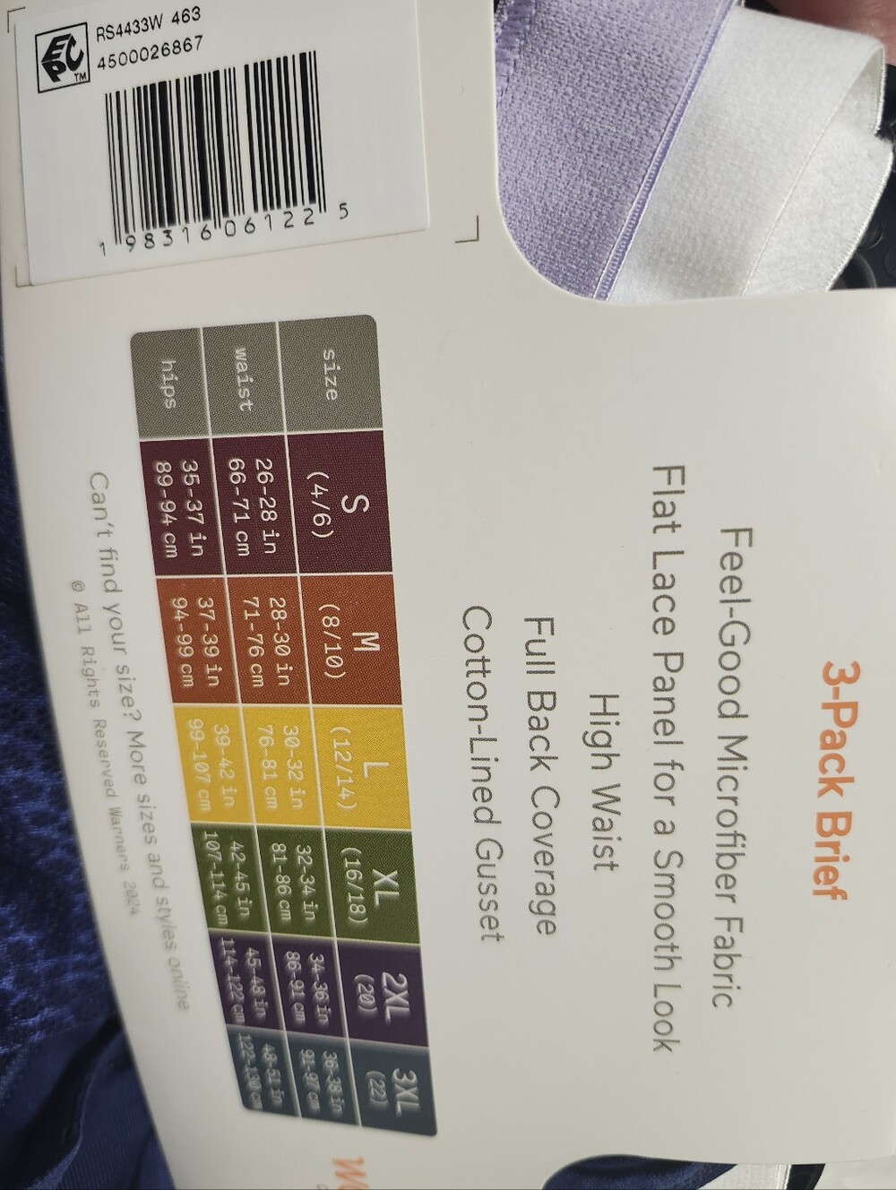 • NWT Warners 3 Pack Tummy Smoothing Brief Microfiber Panties M Multicolor - Picture 5 of 5